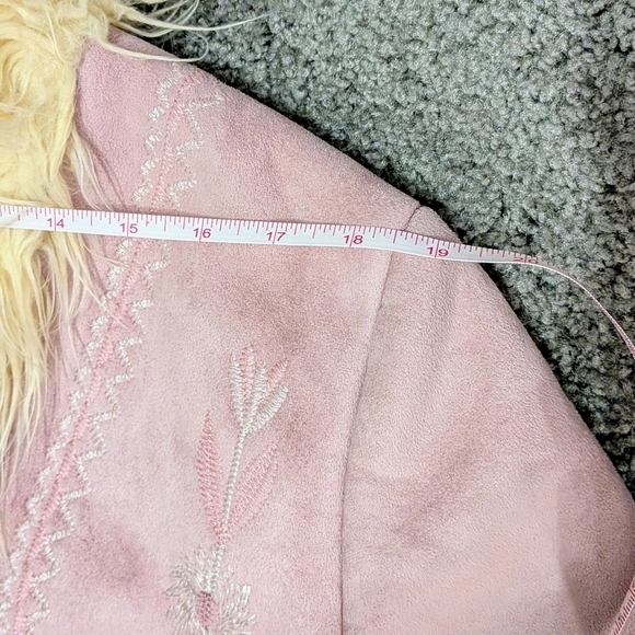 Vintage Pink and Cream Penny Lane Faux Suede & Fur Coat - Picture 8 of 11